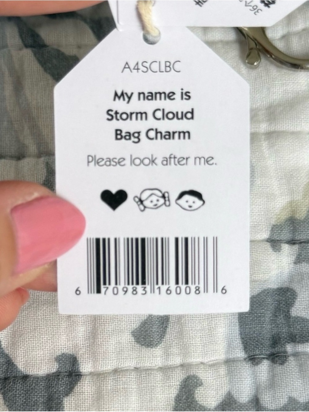 AUTHENTIC Jellycat Amuseables Storm Cloud Bag Charm Keychain - Picture 5 of 5